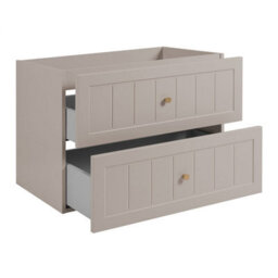 Heze Furniture Gusto Scandi Style 2 Drawer Wall Cabinet Vanity Unit With Worktop 80Cm Cashmere - thumbnail 2