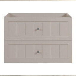 Heze Furniture Gusto Scandi Style 2 Drawer Wall Cabinet Vanity Unit With Worktop 80Cm Cashmere - thumbnail 3