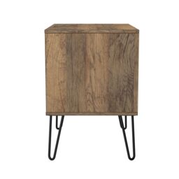 Anzio Matt Vintage Oak Effect 2 Drawer Non-Extendable Bedside Table (H)574mm (W)575mm (D)395mm - thumbnail 4
