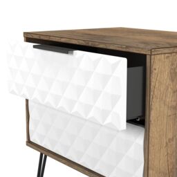 Anzio Matt Vintage Oak Effect 2 Drawer Non-Extendable Bedside Table (H)574mm (W)575mm (D)395mm - thumbnail 6