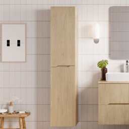 Heze Furniture Nordic Bathroom Tall Cabinet - Cremona Oak - thumbnail 1