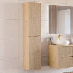 Heze Furniture Nordic Bathroom Tall Cabinet - Cremona Oak - thumbnail 6