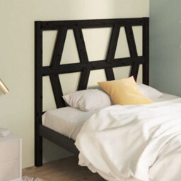 Berkfield Bed Headboard Black 81X4X100 Cm Solid Wood Pine - thumbnail 1