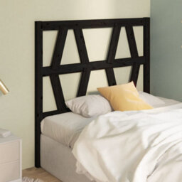 Berkfield Bed Headboard Black 81X4X100 Cm Solid Wood Pine - thumbnail 4