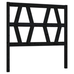 Berkfield Bed Headboard Black 81X4X100 Cm Solid Wood Pine - thumbnail 2