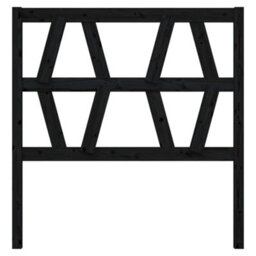 Berkfield Bed Headboard Black 81X4X100 Cm Solid Wood Pine - thumbnail 3