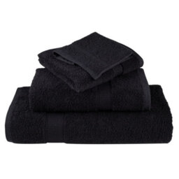 Berkfield Premium Guest Towels Solund 10 Pcs Black 30X50 Cm 600 Gsm - thumbnail 4