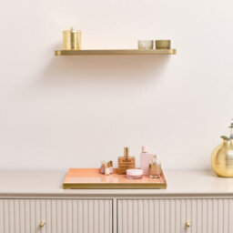 Melody Maison Gold & Peach Enamelled Metal Wall Shelf - 50Cm - thumbnail 7