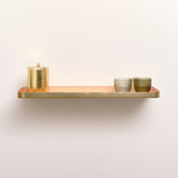 Melody Maison Gold & Peach Enamelled Metal Wall Shelf - 50Cm - thumbnail 2