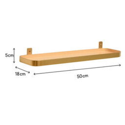 Melody Maison Gold & Peach Enamelled Metal Wall Shelf - 50Cm - thumbnail 9
