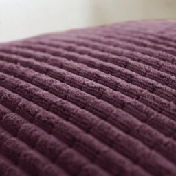 Deconovo Set Of 2 Corduroy Cushion Covers 55Cm X 55Cm, 22X22 Inches Grid Square Pillowcasess For Crafting(Aubergine, 2 Pieces) - thumbnail 4