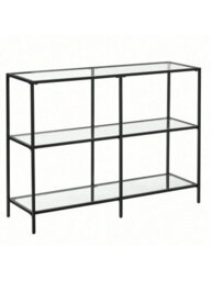 LEDREM 39.4 Inch Console Table, 3-Tier Modern Sofa Table For Hallway, Living Room Bedroom, Black - thumbnail 8