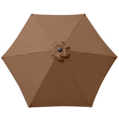 Sundaze Coffee Replacement Parasol Fabric Garden Umbrella Canopy Cover For 2.5M 6 Arm Parasols - image 1