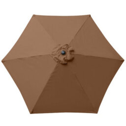 Sundaze Coffee Replacement Parasol Fabric Garden Umbrella Canopy Cover For 2.5M 6 Arm Parasols - thumbnail 1