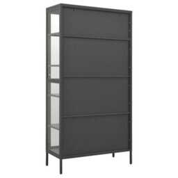 Vidaxl Display Cabinet Anthracite 90X40X180 Cm Steel And Tempered Glass - thumbnail 6