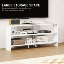 Homcom Corner Tv Stand, Tv Unit With Open Shelves For 47 Inch Tv, White - thumbnail 5