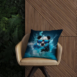 Warren Reed Designer Panda Splashart Water Outdoor Cushion 45Cm X 45Cm - thumbnail 2