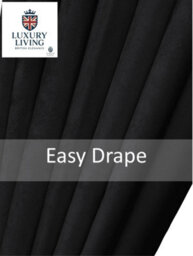 Luxury Living Triple Woven Blackout Velvet Ring Top Curtains With Cascading Diamante Studs 168Cm X 137Cm Black - thumbnail 7