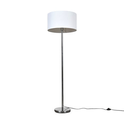 Valuelights Charles Chrome Floor Lamp With White Drum Shade - image 1