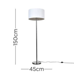 Valuelights Charles Chrome Floor Lamp With White Drum Shade - thumbnail 5