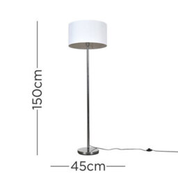 Valuelights Charles Chrome Floor Lamp With White Drum Shade - thumbnail 6