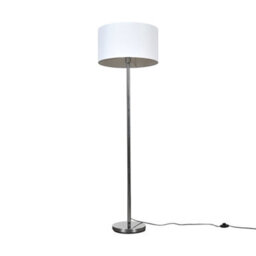 Valuelights Charles Chrome Floor Lamp With White Drum Shade - thumbnail 1