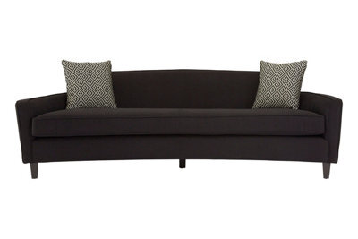 Orsina Sturdy Black Dimity Fabric 3 Seat Sofa, Stylish Mid Century Sofa For Bedroom, Comfortable 3 Seater Sofa - image 1