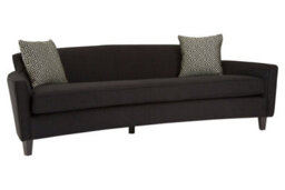 Orsina Sturdy Black Dimity Fabric 3 Seat Sofa, Stylish Mid Century Sofa For Bedroom, Comfortable 3 Seater Sofa - thumbnail 2
