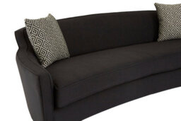 Orsina Sturdy Black Dimity Fabric 3 Seat Sofa, Stylish Mid Century Sofa For Bedroom, Comfortable 3 Seater Sofa - thumbnail 5