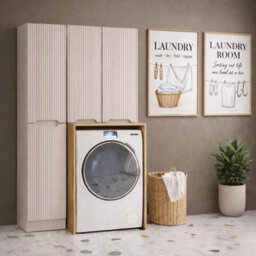 Impact Furniture Washing Machine Cabinet Bathroom Laundry Utility Room Cupboard Storage Set Nova - thumbnail 1