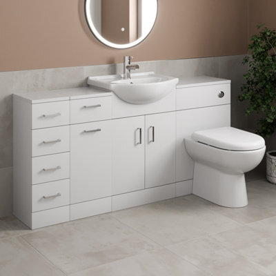 Affine Bathroom Vanity Unit Drawer Cabinet Laundry Storage Toilet Furniture Basin Sink - image 1
