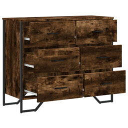 Berkfield Chest Of Drawers Smoked Oak 91X35.5X74.5 Cm Engineered Wood - thumbnail 7
