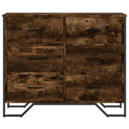 Berkfield Chest Of Drawers Smoked Oak 91X35.5X74.5 Cm Engineered Wood - thumbnail 4