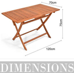 Modcraft 4-Seat Garden Dining Set Acacia Wood Foldable Outdoor Table & Chairs - thumbnail 3