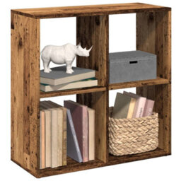 Berkfield Durable Room Divider Bookcase Old Wood 69.5X29X69.5 Cm Engineered Wood - thumbnail 2