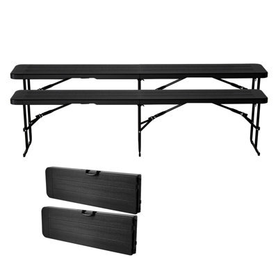 Vevor Plastic Folding Bench, 6 Ft Portable Bench For Outdoor Picnic Party Camping Dining, Foldable Smooth Hdpe Seat - image 1