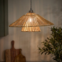 Dibor Fanned Natural Home Decor Ceiling Light Shade H20 X D48Cm - thumbnail 3