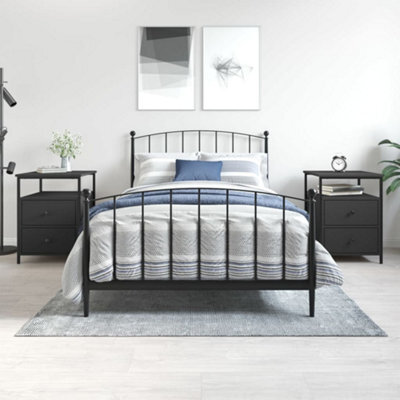 Berkfield Bedside Cabinets 2 Pcs Black 44X45X60 Cm Engineered Wood - image 1