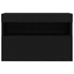 Berkfield Tv Wall Cabinet With Led Lights Black Oak 60X30X40 Cm - thumbnail 8