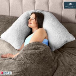 Lancashire Textiles V Shaped Pillow Teddy Fleece, Hollowfibre Filling, Supportive Pillow - thumbnail 5