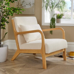 Home Source Boucle Nova Armchair Cream - thumbnail 2