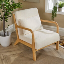 Home Source Boucle Nova Armchair Cream - thumbnail 3