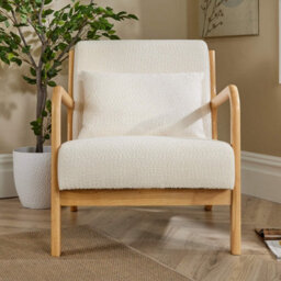 Home Source Boucle Nova Armchair Cream - thumbnail 4