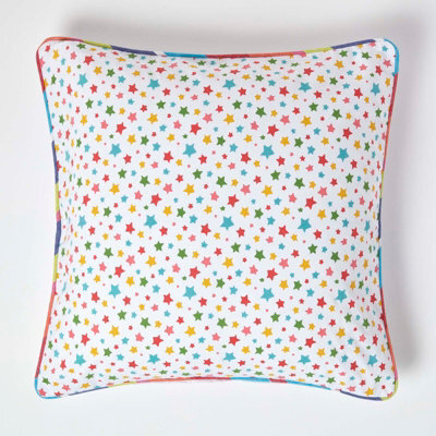 Homescapes Cotton Multi Colour Stars Cushion Cover, 60 X 60 Cm - image 1