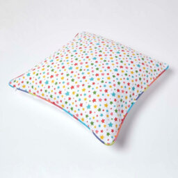 Homescapes Cotton Multi Colour Stars Cushion Cover, 60 X 60 Cm - thumbnail 4