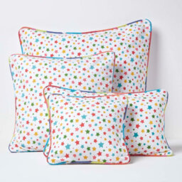 Homescapes Cotton Multi Colour Stars Cushion Cover, 60 X 60 Cm - thumbnail 5