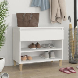 Berkfield Shoe Cabinet White 70X36X60 Cm Engineered Wood - thumbnail 1