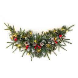 Living And Home Lighted Up Christmas Swags Pine Cones Berries Christmas Decoration Xmas Ornament 90 Cm - thumbnail 4