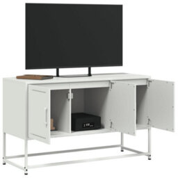Berkfield Industrial Tv Cabinet White 100.5X39X60.5 Cm Steel - thumbnail 5