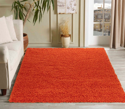 Desire Rugs Plain Living Room Shaggy Area Rugs Orange 60X110 Cm - image 1